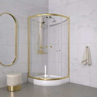 Душевой уголок Triton Альфа -Голд Щ0000073921 90x90 см профиль золото стекло прозрачное